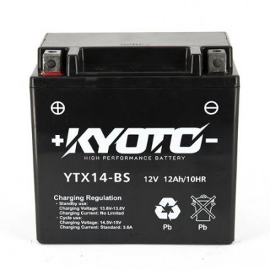 Batterie GTX14-BS / YTX14-BS  Kyoto sans entretien AGM